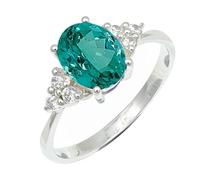 SILVERTROVE Green Paraiba Tourmaline Lab Grown Gemstone 925 Sterling Silver Band Ring Men & Women All Size Gift Item Handmade Jewelry CRG1246AS_3_(J)