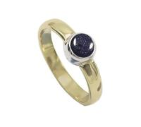 SILVERTROVE Lab Created Sunstone Gemstone 925 Sterling Silver And Brass Men Women Stone Band Ring All Size Handmade Jewelry CRG1094CA_20_(R 1/2)