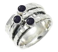 SILVERTROVE Lab Created Sunstone Gemstone Ring Men & Women Bandring All Size Gift Item Silver Plated Handmade Jewelry CRG1269CA_7_(L)