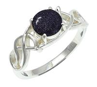 SILVERTROVE Lab Created Sunstone Gemstone Ring Men & Women Bandring All Size Gift Item Silver Plated Handmade Jewelry CRG1257CA_7_(L)