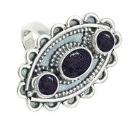 SILVERTROVE Lab Created Sunstone Gemstone Silver Plated Band Ring Men & Women All Size Gift Item Handmade Jewelry CRG1274CA_8_(L 1/2)
