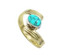 SILVERTROVE Lab Created Turquoise Gemstone 925 Sterling Silver And Brass Men Women Stone Band Ring All Size Handmade Jewelry CRG1095BU_25_(U)