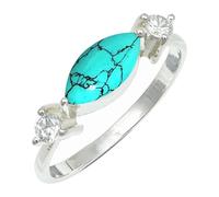SILVERTROVE Lab Created Turquoise Gemstone Men & Women Band Ring All Size 925 Sterling Silver Gift Item Handmade Jewelry CRG1249BU_5_(K)