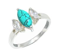 SILVERTROVE Lab Created Turquoise Gemstone Ring Men & Women All Size 925 Sterling Silver Band Ring Gift Item Handmade Jewelry CRG1244BU_5_(K)