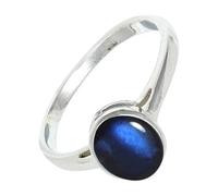 SILVERTROVE Labradorite Gemstone 925 Sterling Silver Band Ring Men & Women All Size Gift Item Handmade Jewelry CRG1156BN_20_(R 1/2)
