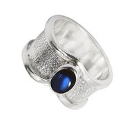 SILVERTROVE Labradorite Gemstone 925 Sterling Silver Band Ring Men & Women All Size Gift Item Handmade Jewelry CRG1100BN_20_(R 1/2)