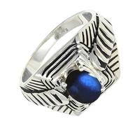 SILVERTROVE Labradorite Gemstone Ring Men & Women All Size 925 Sterling Silver Band Ring Gift Item Handmade Jewelry CRG1169BN_20_(R 1/2)