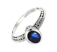 SILVERTROVE Labradorite Gemstone Ring Men & Women Bandring All Size Gift Item 925 Sterling Silver Handmade Jewelry CRG1146BN_20_(R 1/2)