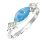 SILVERTROVE Larimar Gemstone 925 Sterling Silver Band Ring Men & Women All Size Gift Item Handmade Jewelry CRG1249BF_5_(K)