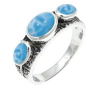 SILVERTROVE Larimar Gemstone Men & Women Band Ring All Size Gift Item Silver Plated Ring Handmade Jewelry CRG1262BF_4_(J 1/2)