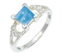 SILVERTROVE Larimar Gemstone Ring Men & Women All Size Silver Plated Band Ring Gift Item Handmade Jewelry CRG1247BF_4_(J 1/2)