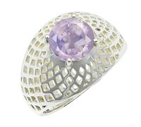 SILVERTROVE Lavender Quartz Lab Grown Gemstone 925 Sterling Silver Band Ring Men & Women All Size Gift Item Handmade Jewelry CRG1256AX_5_(K)