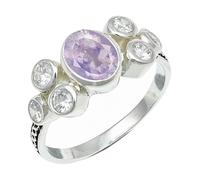 SILVERTROVE Lavender Quartz Lab Grown Gemstone Men & Women Band Ring All Size Gift Item Silver Plated Ring Handmade Jewelry CRG1261AX_7_(L)