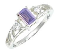 SILVERTROVE Lavender Quartz Lab Grown Gemstone Men & Women Band Ring All Size Silver Plated Gift Item Handmade Jewelry CRG1248AX_8_(L 1/2)