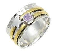 SILVERTROVE Lavender Quartz Lab Grown Gemstone Ring Men & Women All Size Silver Plated Band Ring Gift Item Handmade Jewelry CRG1266AX_7_(L)
