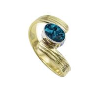 SILVERTROVE London Blue Topaz Lab Grown Gemstone 925 Sterling Silver And Brass Men Women Stone Band Ring All Size Handmade Jewelry CRG1095AT_2_(I)