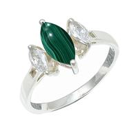 SILVERTROVE Malachite Gemstone Ring Men & Women All Size 925 Sterling Silver Band Ring Gift Item Handmade Jewelry CRG1244CB_12_(N 1/2)