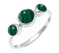 SILVERTROVE Malachite Gemstone Silver Plated Band Ring Men & Women All Size Gift Item Handmade Jewelry CRG1263CB_12_(N 1/2)