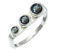 SILVERTROVE Mystic Topaz Gemstone Men & Women Band Ring All Size Gift Item Silver Plated Ring Handmade Jewelry CRG1265AG_6_(K 1/2)