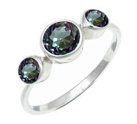 SILVERTROVE Mystic Topaz Gemstone Ring Men & Women All Size Silver Plated Band Ring Gift Item Handmade Jewelry CRG1263AG_18_(Q 1/2)