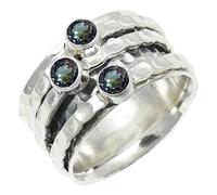 SILVERTROVE Mystic Topaz Gemstone Silver Plated Band Ring Men & Women All Size Gift Item Handmade Jewelry CRG1269AG_6_(K 1/2)