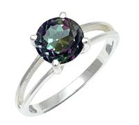 SILVERTROVE Mystic Topaz Gemstone Silver Plated Brass Band Ring Men & Women All Size Gift Item Handmade Jewelry CRG1258AG_21_(S)