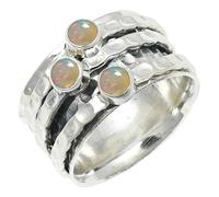 SILVERTROVE Opal Gemstone Ring Men & Women All Size Silver Plated Band Ring Gift Item Handmade Jewelry CRG1269BE_19_(R)