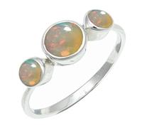 SILVERTROVE Opal Gemstone Silver Plated Band Ring Men & Women All Size Gift Item Handmade Jewelry CRG1263BE_13_(O)