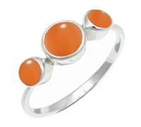 SILVERTROVE Peach Moonstone Gemstone Silver Plated Band Ring Men & Women All Size Gift Item Handmade Jewelry CRG1263BR_5_(K)