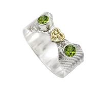 SILVERTROVE Peridot Gemstone 925 Sterling Silver And Brass Men Women Stone Band Ring All Size Handmade Jewelry CRG1096AJ_3_(J)