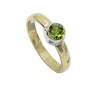 SILVERTROVE Peridot Gemstone 925 Sterling Silver And Brass Men Women Stone Band Ring All Size Handmade Jewelry CRG1094AJ_8_(L 1/2)