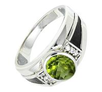 SILVERTROVE Peridot Gemstone 925 Sterling Silver Band Ring Men & Women All Size Gift Item Handmade Jewelry CRG1166AJ_1_(H)