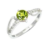SILVERTROVE Peridot Gemstone 925 Sterling Silver Band Ring Men & Women All Size Gift Item Handmade Jewelry CRG1242AJ_33_(Y)