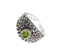 SILVERTROVE Peridot Gemstone Men & Women Band Ring All Size Gift Item 925 Sterling Silver Ring Handmade Jewelry CRG1118AJ_36_(Z 1/2)