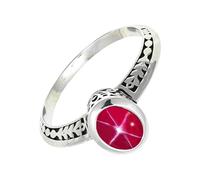 SILVERTROVE Pink Lindy Star Lab Grown Gemstone 925 Sterling Silver Band Ring Men & Women All Size Gift Item Handmade Jewelry CRG1146BH_9_(M)