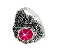 SILVERTROVE Pink Lindy Star Lab Grown Gemstone Men & Women Band Ring All Size 925 Sterling Silver Gift Item Handmade Jewelry CRG1137BH_9_(M)