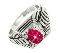 SILVERTROVE Pink Lindy Star Lab Grown Gemstone Ring Men & Women Bandring All Size Gift Item 925 Sterling Silver Handmade Jewelry CRG1169BH_9_(M)