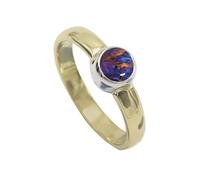 SILVERTROVE Purple Copper Turquoise Gemstone 925 Sterling Silver And Brass Men Women Stone Band Ring All Size Handmade Jewelry CRG1094BK_8_(L 1/2)