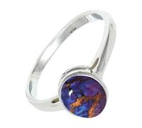SILVERTROVE Purple Copper Turquoise Gemstone 925 Sterling Silver Band Ring Men & Women All Size Gift Item Handmade Jewelry CRG1156BK_7_(L)