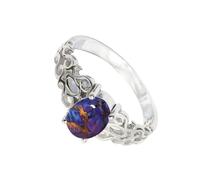 SILVERTROVE Purple Copper Turquoise Gemstone 925 Sterling Silver Band Ring Men & Women All Size Gift Item Handmade Jewelry CRG1121BK_7_(L)