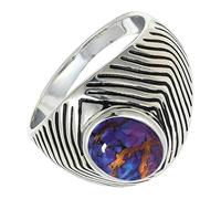 SILVERTROVE Purple Copper Turquoise Gemstone Ring Men & Women All Size 925 Sterling Silver Band Ring Gift Item Handmade Jewelry CRG1171BK_7_(L)