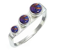 SILVERTROVE Purple Copper Turquoise Gemstone Ring Men & Women Bandring All Size Gift Item Silver Plated Handmade Jewelry CRG1265BK_8_(L 1/2)