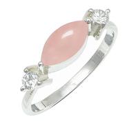 SILVERTROVE Rose Quartz Gemstone Ring Men & Women All Size 925 Sterling Silver Band Ring Gift Item Handmade Jewelry CRG1249BX_5_(K)