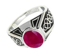 SILVERTROVE Ruby Lab Grown Gemstone 925 Sterling Silver Band Ring Men & Women All Size Gift Item Handmade Jewelry CRG1170AM_1_(H)
