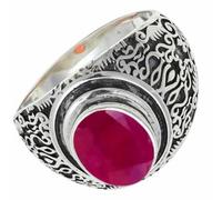 SILVERTROVE Ruby Lab Grown Gemstone Men & Women Band Ring All Size 925 Sterling Silver Gift Item Handmade Jewelry CRG1220AM_1_(H)