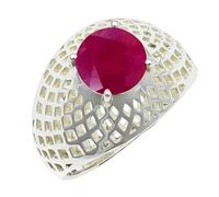 SILVERTROVE Ruby Lab Grown Gemstone Men & Women Band Ring All Size Gift Item 925 Sterling Silver Ring Handmade Jewelry CRG1256AM_1_(H)
