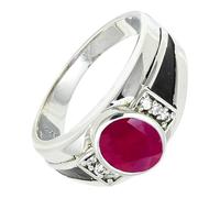 SILVERTROVE Ruby Lab Grown Gemstone Men & Women Band Ring All Size Gift Item 925 Sterling Silver Ring Handmade Jewelry CRG1166AM_1_(H)