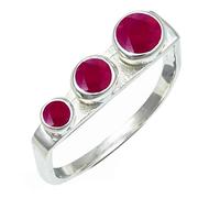 SILVERTROVE Ruby Lab Grown Gemstone Men & Women Band Ring All Size Silver Plated Gift Item Handmade Jewelry CRG1265AM_1_(H)