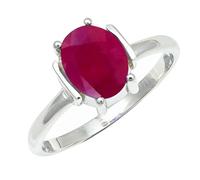 SILVERTROVE Ruby Lab Grown Gemstone Ring Men & Women All Size 925 Sterling Silver Band Ring Gift Item Handmade Jewelry CRG1255AM_20_(R 1/2)
