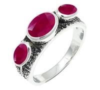 SILVERTROVE Ruby Lab Grown Gemstone Ring Men & Women All Size Silver Plated Band Ring Gift Item Handmade Jewelry CRG1262AM_1_(H)